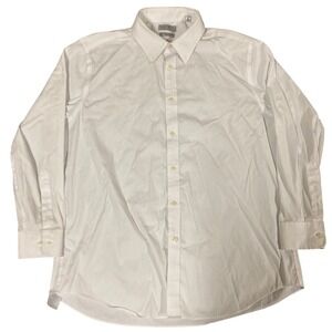 Lauren Ralph Lauren White Slim Fit Cotton Nylon Stretch Dress Shirt 17.5 XL